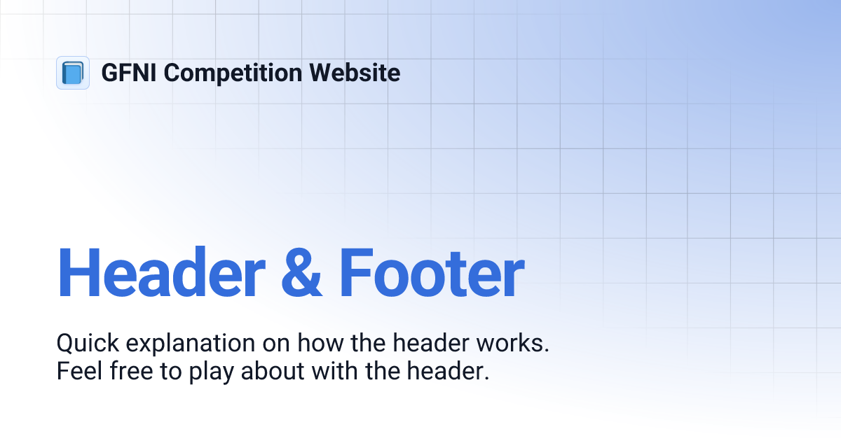 Header & Footer | GFNI Competition Website